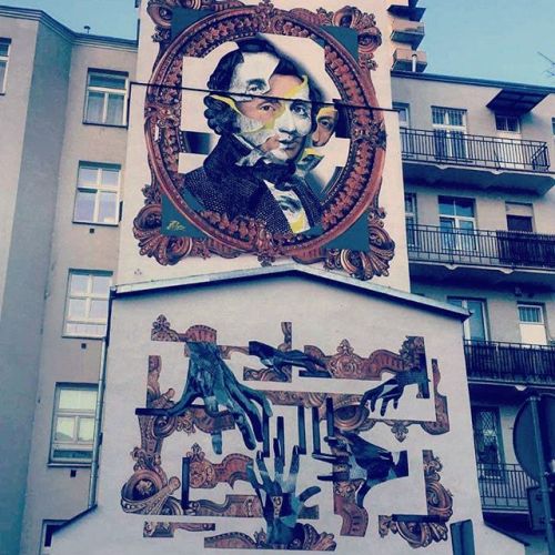 Fryderyk #Chopin mural in #Warsaw #travelslow #travelsmart #travelguide #warsawinyourpocket #warsaw1