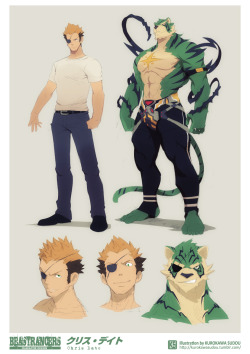 kurokawasudou:  BEASTRANCERS Character Designクリスデイト(ビッグタイガー・バッドアス)CHRIS DATE(the BIG TIGER BADASS) 