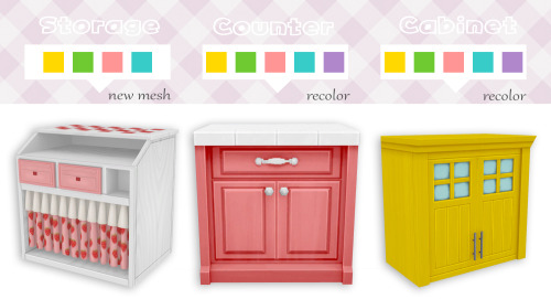 o-ni28:  Cute Kitchen Set  base game compatible  category  - Storage : surfaces - accent table,