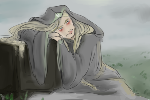 journen:@elf-in-a-mask Thank you for the request! I decided to draw him with little Elrond because I