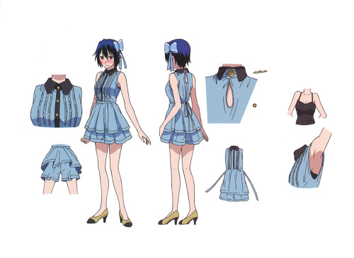 artbooksnat:  Nisekoi (ニセコイ)An assortment of first season character designs and costumes for Tsugumi Seishirou, illustrated by character designer Nobuhiro Sugiyama (杉山延寛) and scanned from the Nisekoi Production Note.  waifuuuuuuuuuu!~