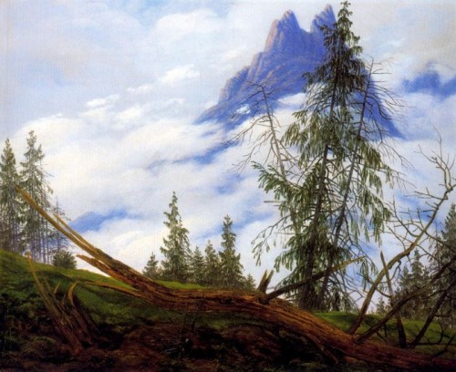 Peaks with clouds, 1835, Caspar David Friedrich