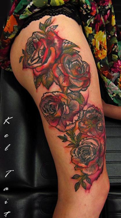 thatattoozone:  Kel Tait - Roses 