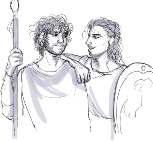 raffaelllllo:quick doodle of aeneas and achates….best boys