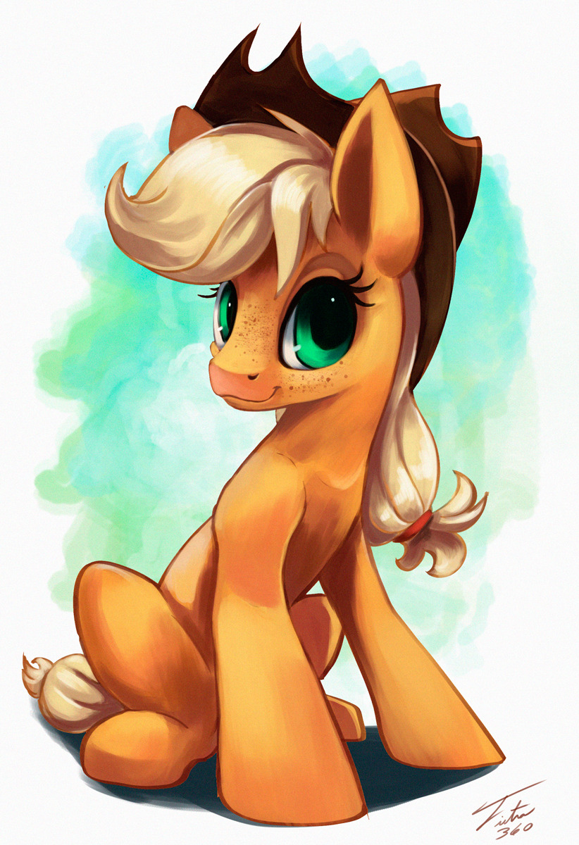 dysfunctionalequestria:Just AJ by Tsitra360 Cutie Applehat~ c: