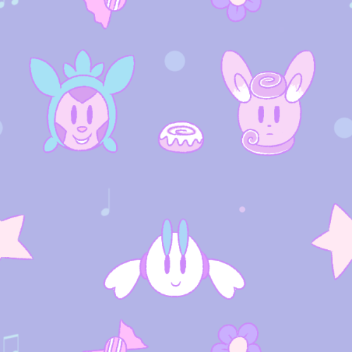 A cute pastel repeating background with some pokemon ocs of mine.