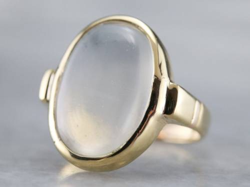 allaboutrings:14k Yellow Gold Moonstone Ring