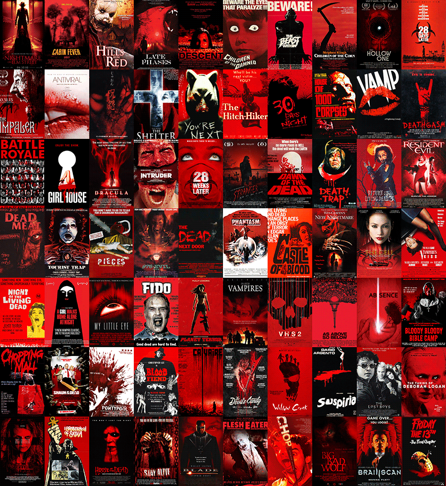 space-sasquatch:
“ midnightmurdershow:
“ The colors of horror movie posters
”
holy fuck this is awesome
”