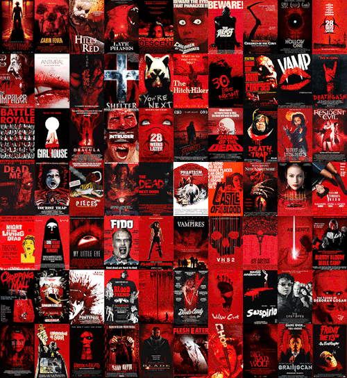 space-sasquatch: midnightmurdershow: The colors of horror movie posters holy fuck this is awesome&nb
