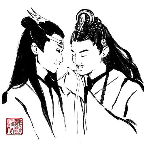 marikodraws:some tender ribbon kisses for lan xichen