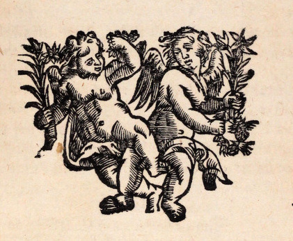 Cherubsfinely engraved tail-piece Paris 1674