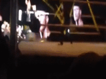 whitetrashlucha:  Fan hits Randy Orton in the nuts.  The asshole who hit Orton with