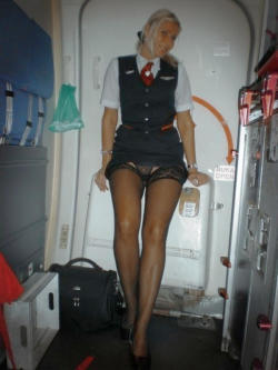 airplanebabes:  Flight attendant ready to