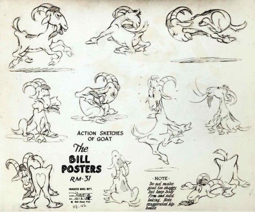 Ten Disney model sheets from its Golden Age.