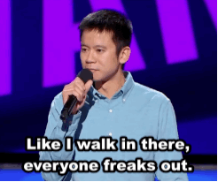 stand-up-comic-gifs:I look around, there’s baby pictures of me everywhere. - Sheng Wang (x)