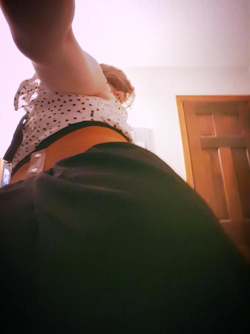 ta6769:  I adore the belt on this dress and I am in love with that first picture of my face. I think I look really cute and maybe even a bit hot? Anyway I made a bunch of gifs with a dildo that you can find in this Imgur album (I suck it, ride it, and