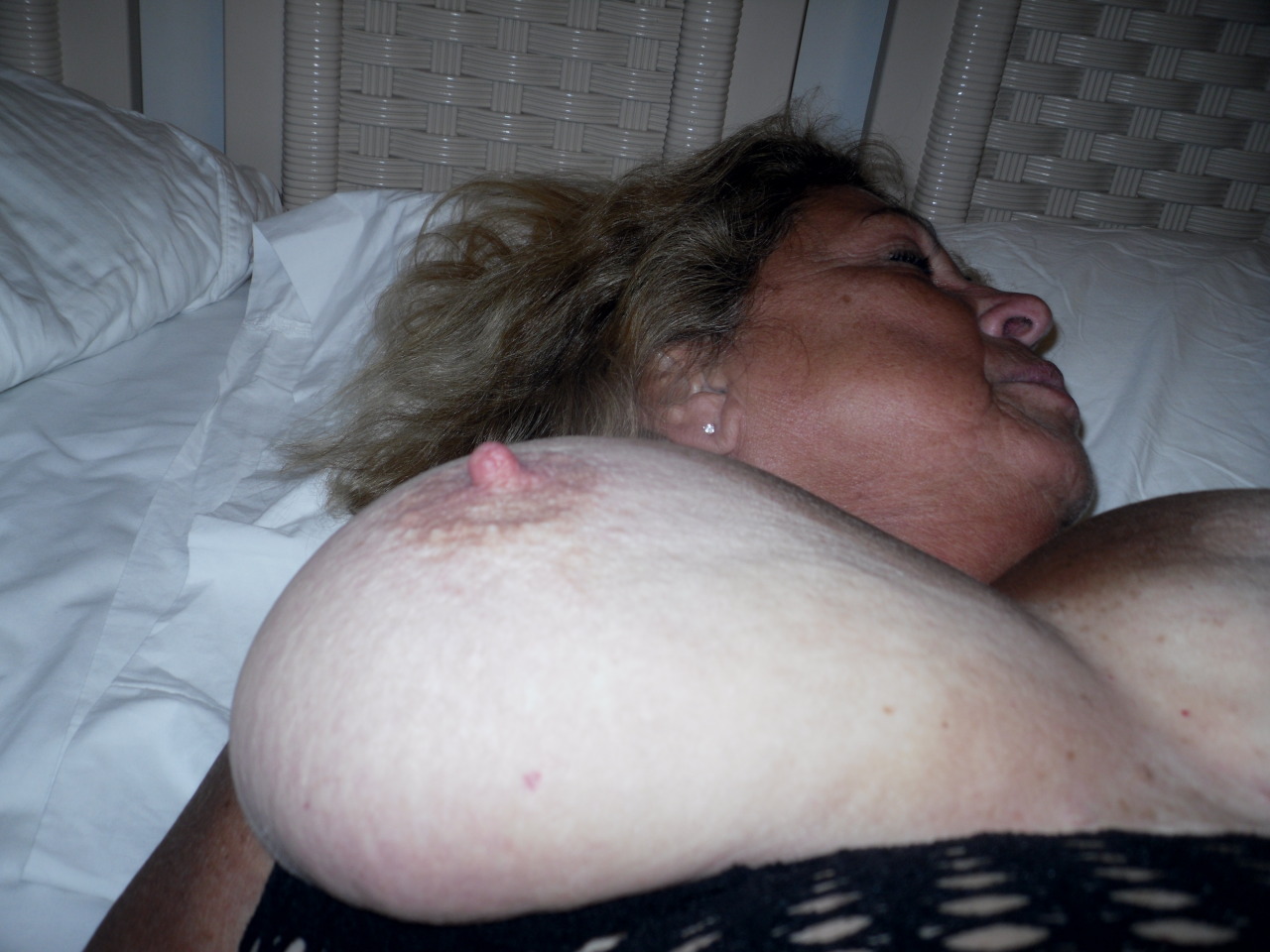 over60bigtits:  You can see what my son did to my nipple after sucking it for awhile!