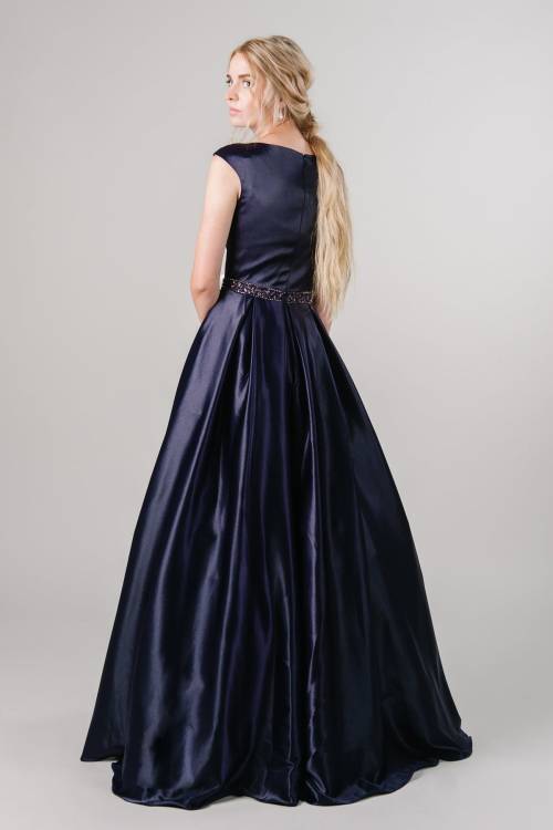 Full skirted sleeveless ball gown