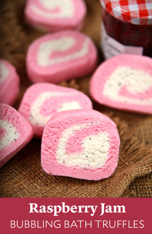 New Raspberry Jam Fragrance Oil is the perfect fit for these creamy and bubbly bath truffles.