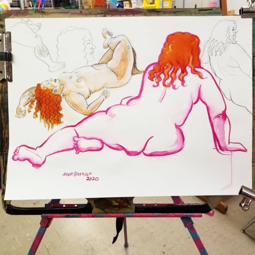 Figure drawing!  ink/graphite/crayon on paper approx. 2'x3’  Creative Arts in Reading has figure drawing once a month, Thursday at 7pm  Thanks Aurora! . . . . . . . #bostonartists #lifedrawing #figuredrawing #caricatureartist #nu #artistsoninsta