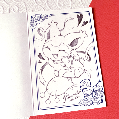 Drawings made on some greeting cards from the Pokemon Center London (that I visited last November)! 