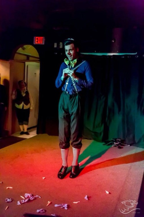 beau-creep:What they don’t teach you in clown school!!…Wearing a custom Sweet Carousel underbust