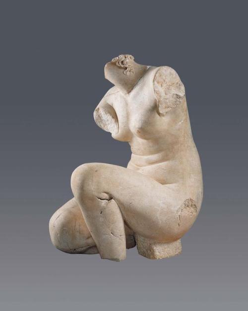 theancientwayoflife:~ Crouching Aphrodite. Culture: Roman, based on a Greek original of c. 3rd&ndash