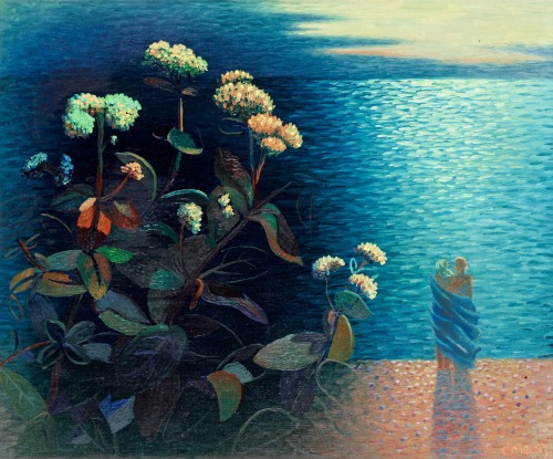 Love Herb Blossoms (Orpine)    -   Waldemar Lorentzon , 1947 Swedish 1899-1984Oil on canvas 46 x 55 