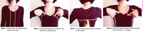 fetishweekly:Shibari Tutorial: Haze Harness♥ Always practice cautious kink! Have your sheers ready i