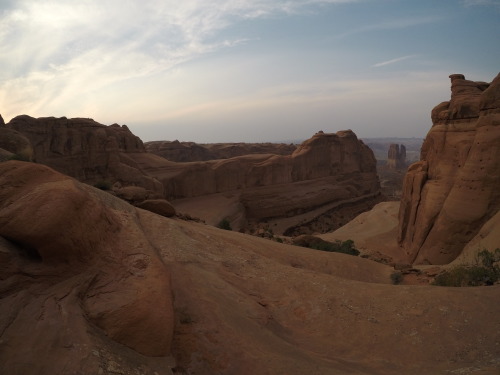 Oh so smoky hikes in ArchesArches, Utah