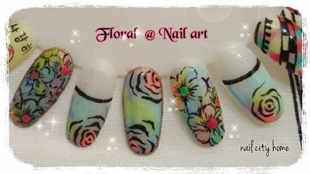 Nail City Home — #throwback #colourful #gelishcolour mixed #floral...
