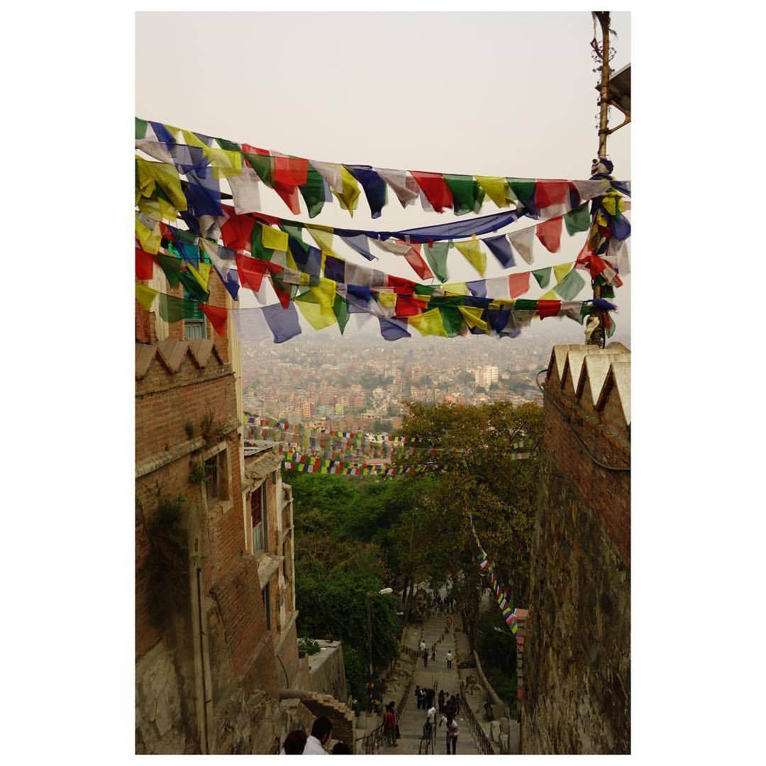 high atop swayambu. Kathmandu, Nepal. April 2016. &ndash; #swayambhu #temple