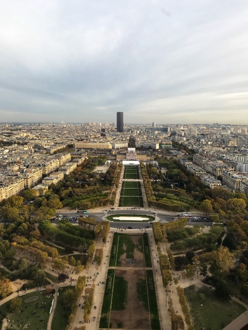 Champ de mars, école militaire et tour Montparnasse depuis la tour Eiffel, 2019.