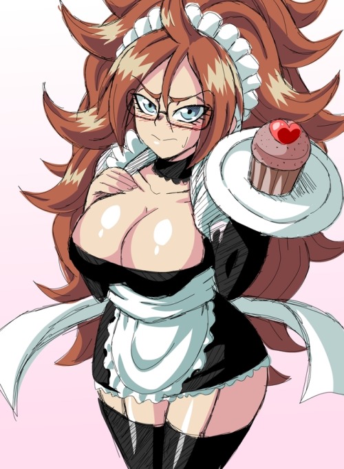 lewdamone:an anon asked to draw maid android 21, and i was like “sure, why not” delicious cupcake~ >|9
