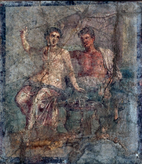 greekromangods: Ares and Aphrodite 62–79 AD Pompeii (Origin) Fresco Museo Archeologico Nazionale di 