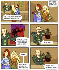 bikiniarmorbattledamage:  I re-arranged the panels to be more suited for Tumblr… but it’s worth noting this comic was given an honorable mention by Blizzard in 2007.  They’re still showcasing it on their site. Some people might interpret that if