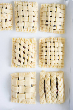 sweetoothgirl:  Sour Cherry, Blueberry, and Rhubarb Hand Pies