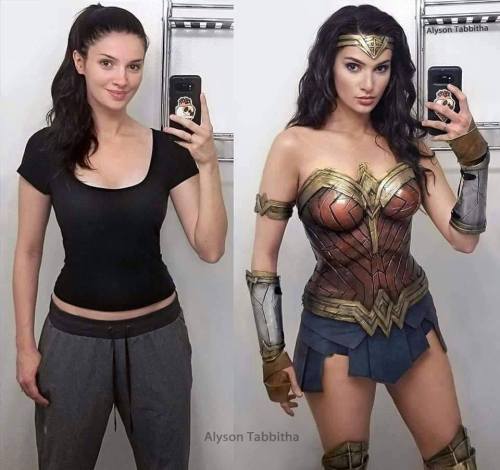 black-geek-supremacy:  briarin: nerdygaykitten:  delphinidin4:  alysontabbitha on IG       Okay, but how??    Man that Wonder Woman one tho. Like she looks just like Gal Gadot.