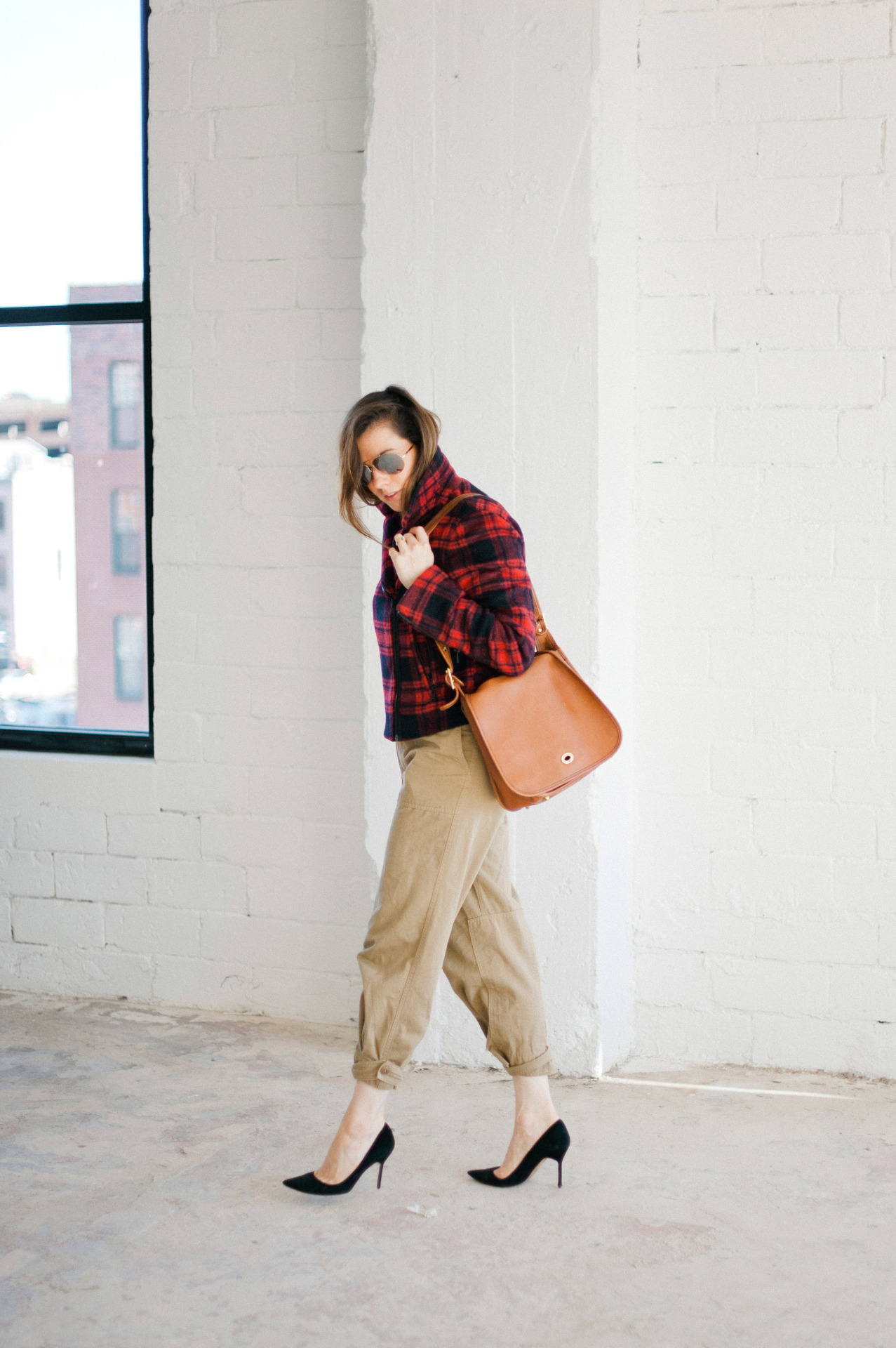 gap:  Go from work to dinner on a chilly night in a Gap plaid moto jacket. Wit &amp;