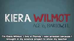 micdotcom:   Ahmed Mohamed isn’t the only student of color to be handcuffed for a science project  In 2013, Kiera Wilmot, then a 16-year-old at Florida’s Bartow High School, was arrested and recommended for expulsion after a science experiment using