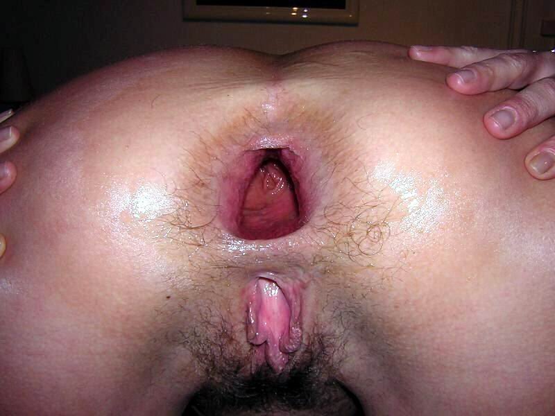 Gaping asshole black cock