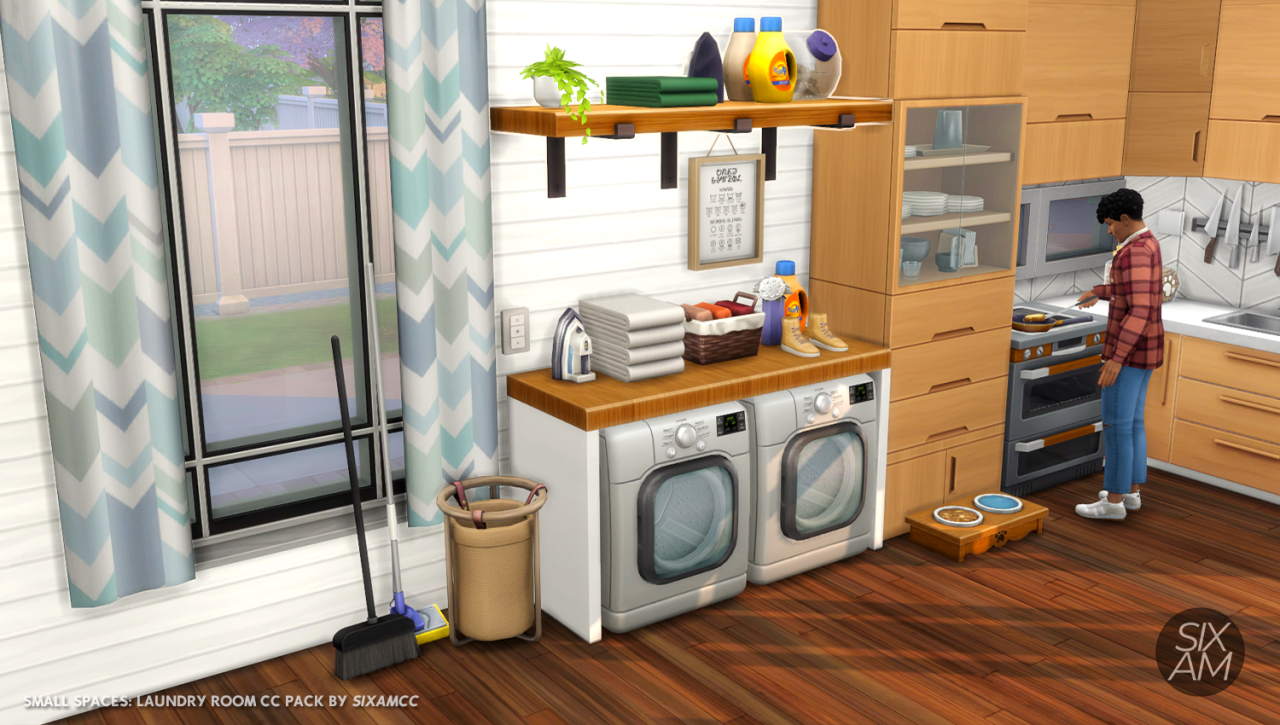 Small Spaces Laundry Room CC Pack For The Sims SIXAM CC