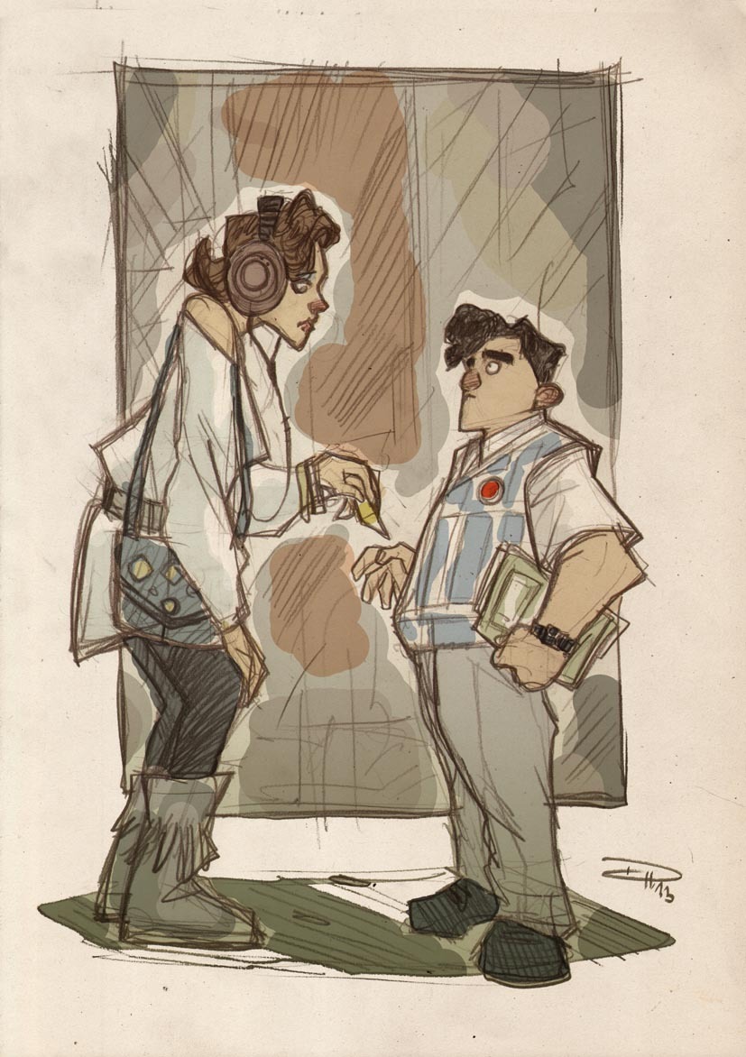 arkhane:  Star Wars 80s High School: Luke Binary Sunset, Leia message, Vader, Leia