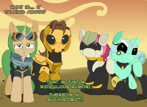 ask-omegacoder:  Not as cool a line as “Fly, you fools!” but… you know… robot.We Repair Ponies #113  =O
