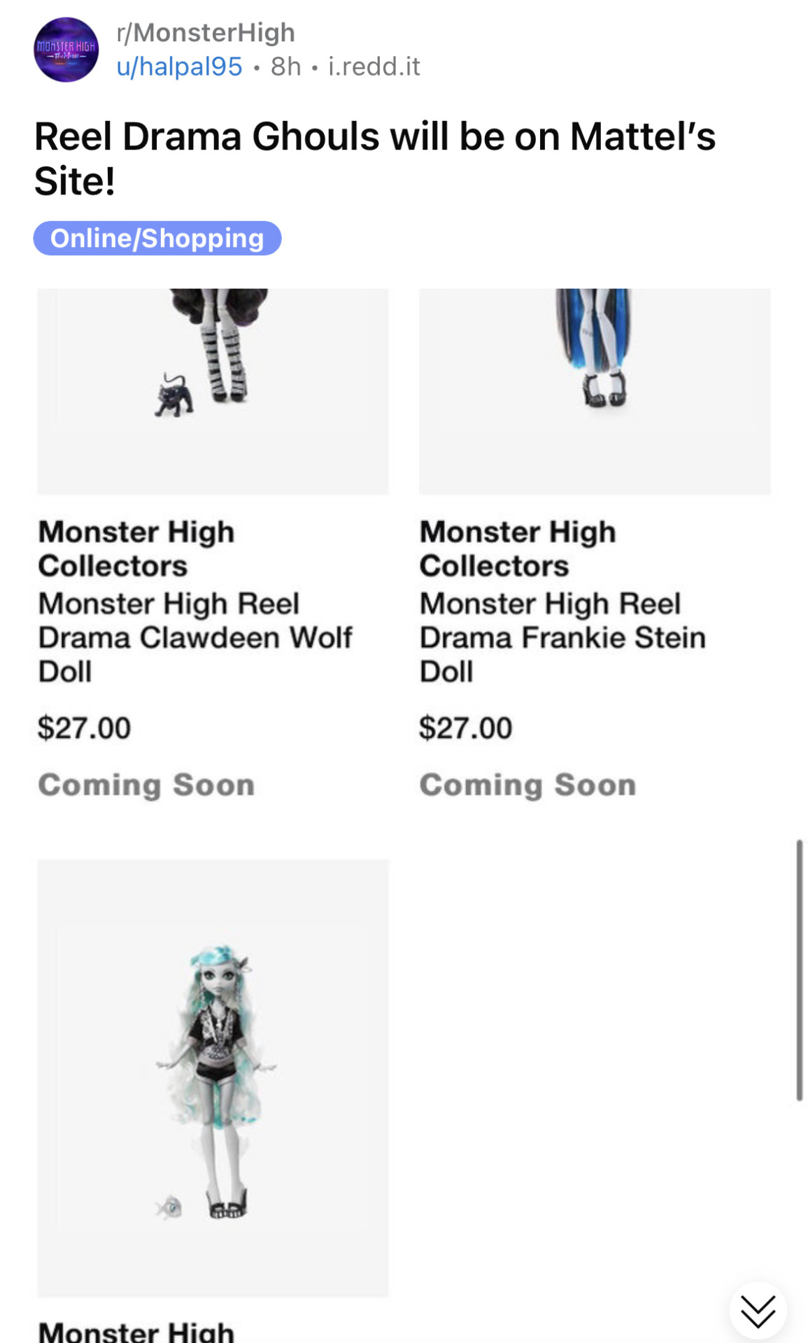 Freaky-Flawless — Heads up y'all the monster high reel drama dolls