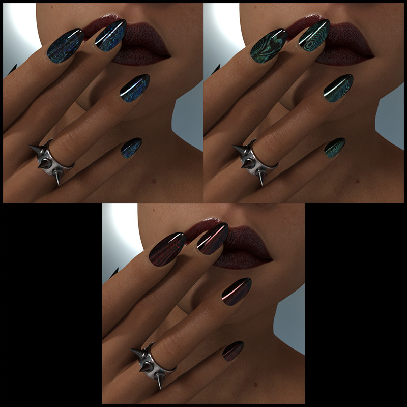 renderotica:  Sexy, shiny &amp; dark nails for your Genesis 3 Females. Never