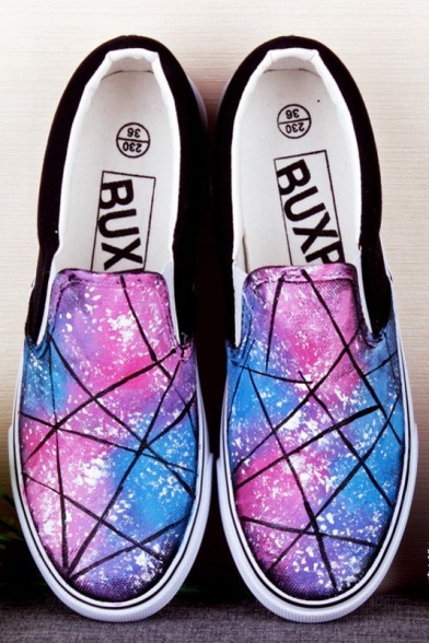 love-secretlydangerouscollection:  Sky Inspired  Hand-Painted Platform SneakersOO1