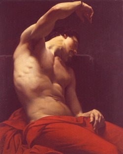 songesoleil:  Torse ou demi-figure peinte.1844.Peinture.  Art by François-Léon Bénouville.(1821-1859)