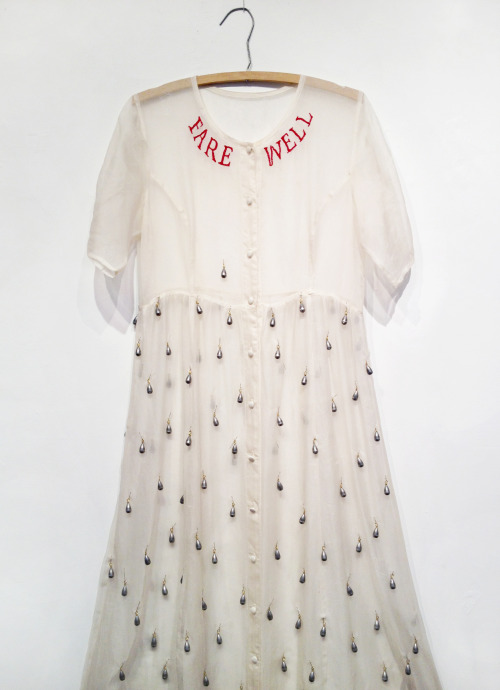 susanjamison: Susan Jamison, “Drowning Dress”, silk dress with lead fishing weights and 