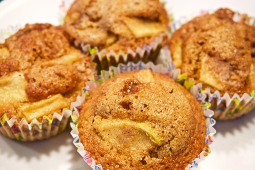 Apple cinnamon muffins were calling my name this morning. The perfect sweet and savory pick me up fo